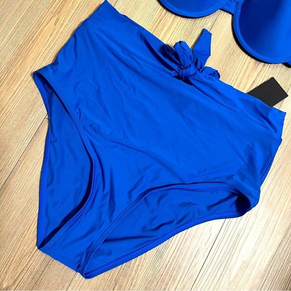 NWT Gianni Bini 2 Piece Royal Blue Bikini Set! High rise bottoms with Corset top - Picture 4 of 5